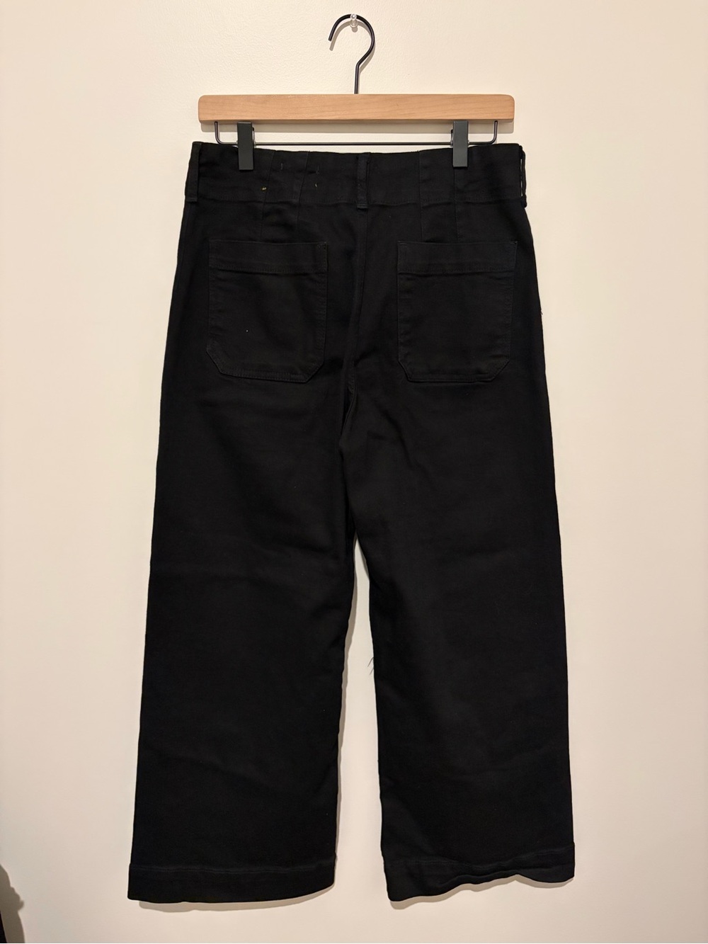 Anthropologie Maeve Colette Pants Black Size 29 High Rise Wide Leg Patch Pocket - Picture 6 of 7